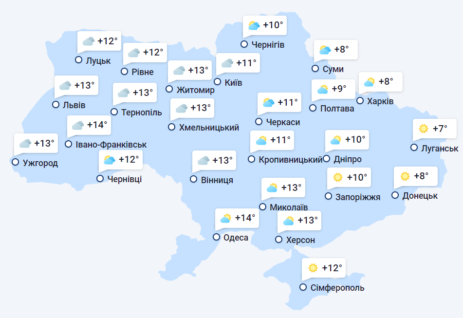Погода в Україні 11 жовтня