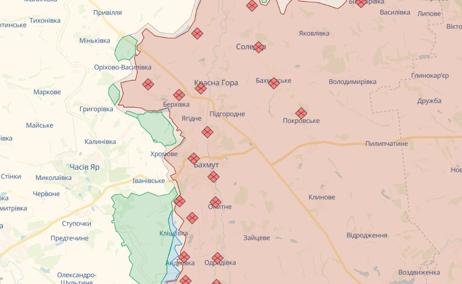Карта бойових дій від Deepstate на 13 вересня