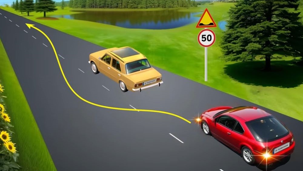 Коварный тест по ПДД — разрешено ли водителю выполнить обгон - фото 1
