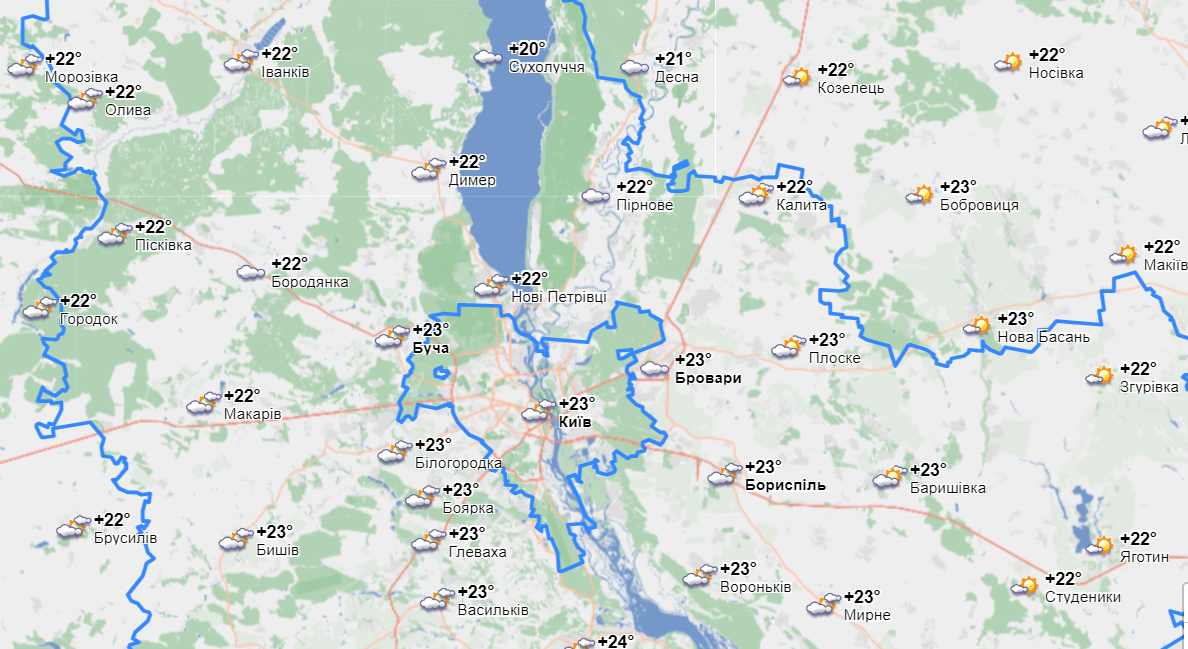 Погода Київська область