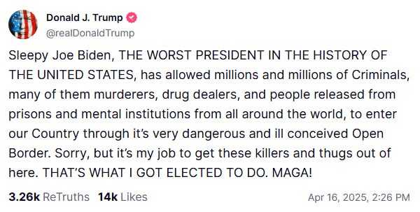 Трамп відповів Байдену