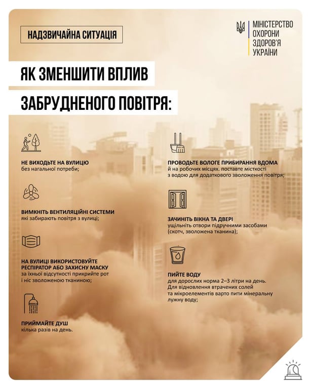 Як зменшити вплив забрудненого повітря через пилову бурю