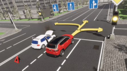 Складний тест ПДР — куди дозволений рух червоному авто - 285x160