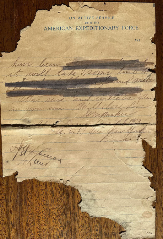 Письмо американского солдата в 1917 году