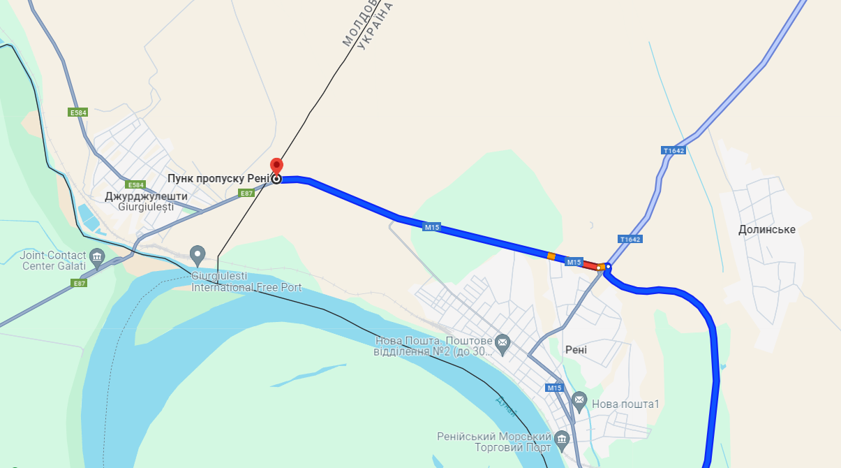Пробки на КПП Рени 10 июня