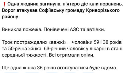Удар по Криворізькому району: знищені АЗС, є жертви - фото 1