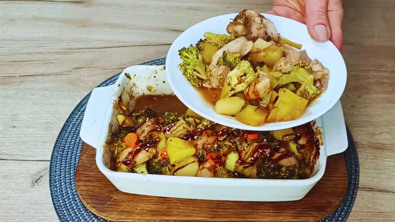рецепт курки з овочами в духовці
