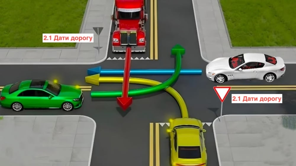 Тест з ПДР: хто проїде нерегульоване перехрестя останнім?
