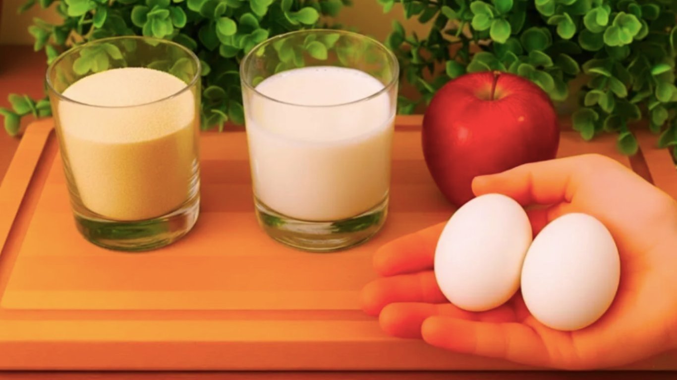 Манник на кефірі з яблуком на сковороді — рецепт приготування ніжного сніданку без духовки