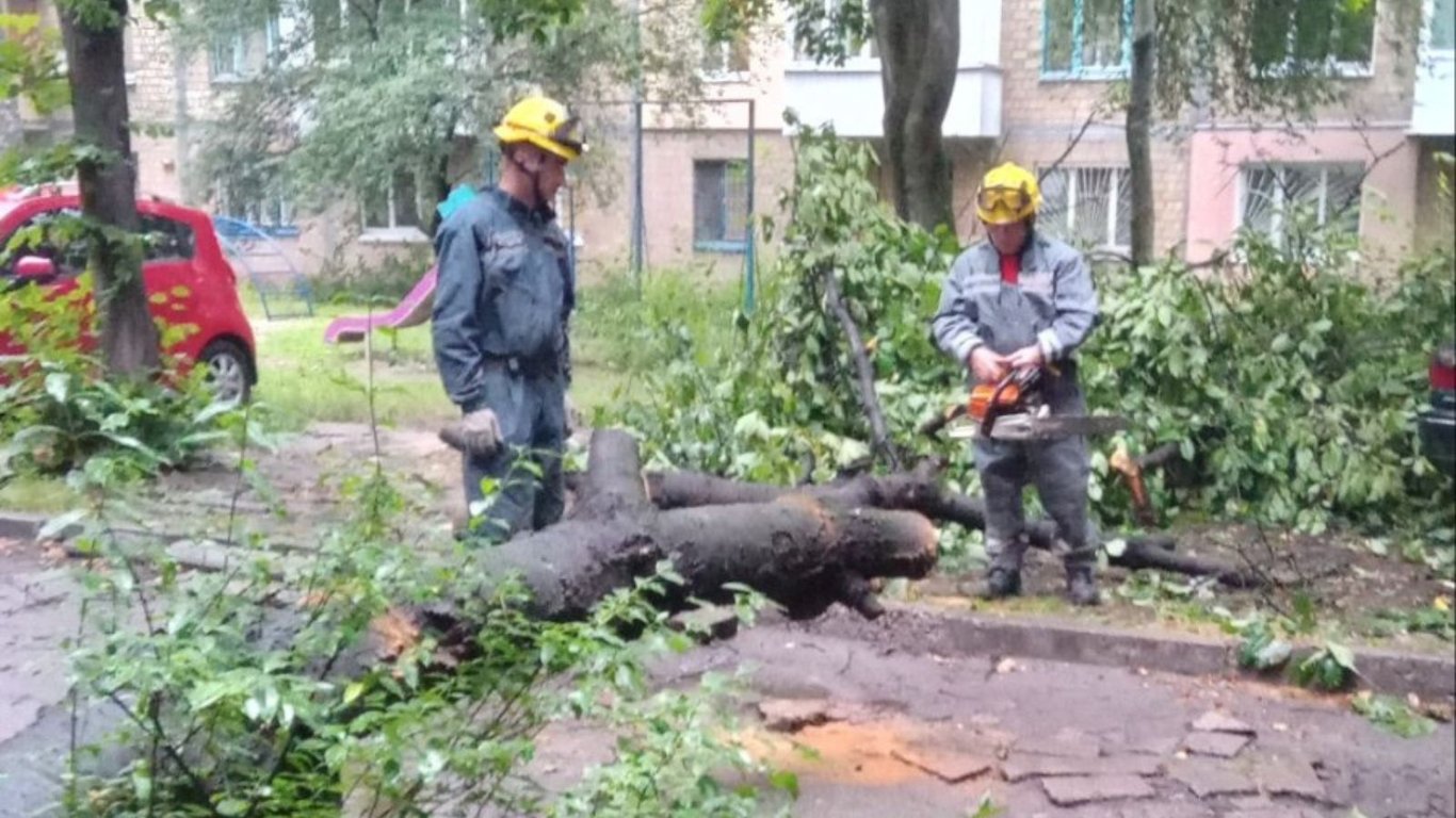 У Києві рятувальники показали наслідки вчорашньої негоди в столиці
