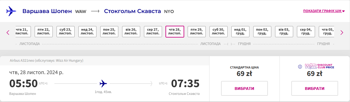 Цены на самые дешевые авиабилеты в Стокгольм
