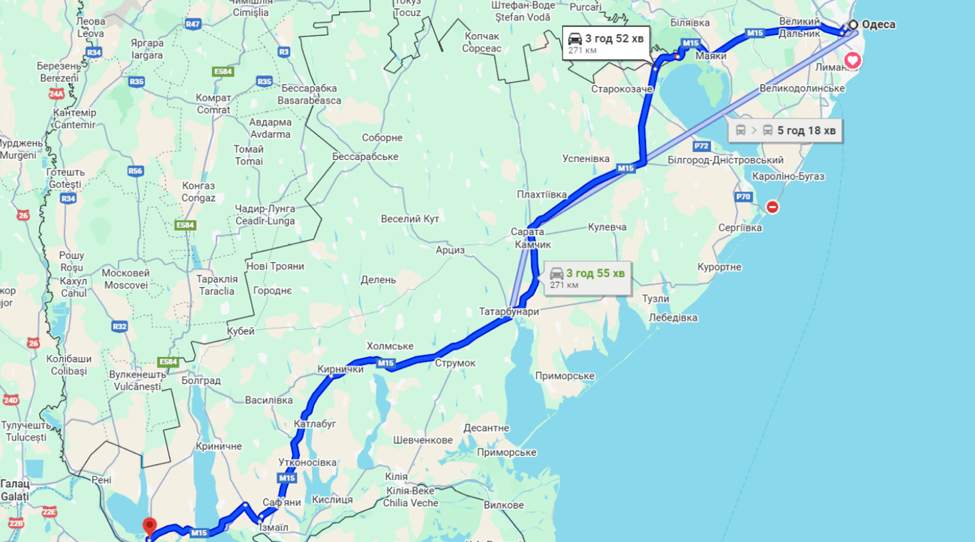 Затори на трасі Одеса-Рені