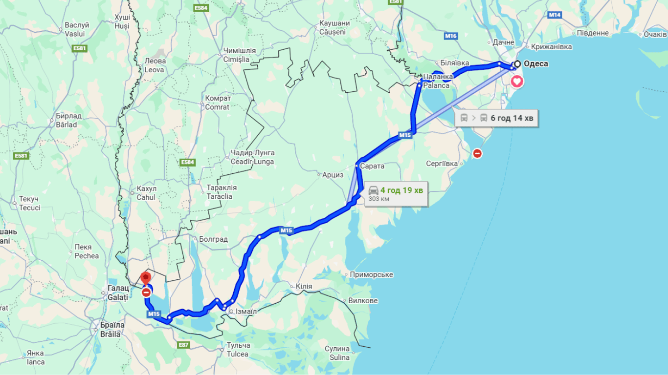 Затори на трасі Одеса-Рені