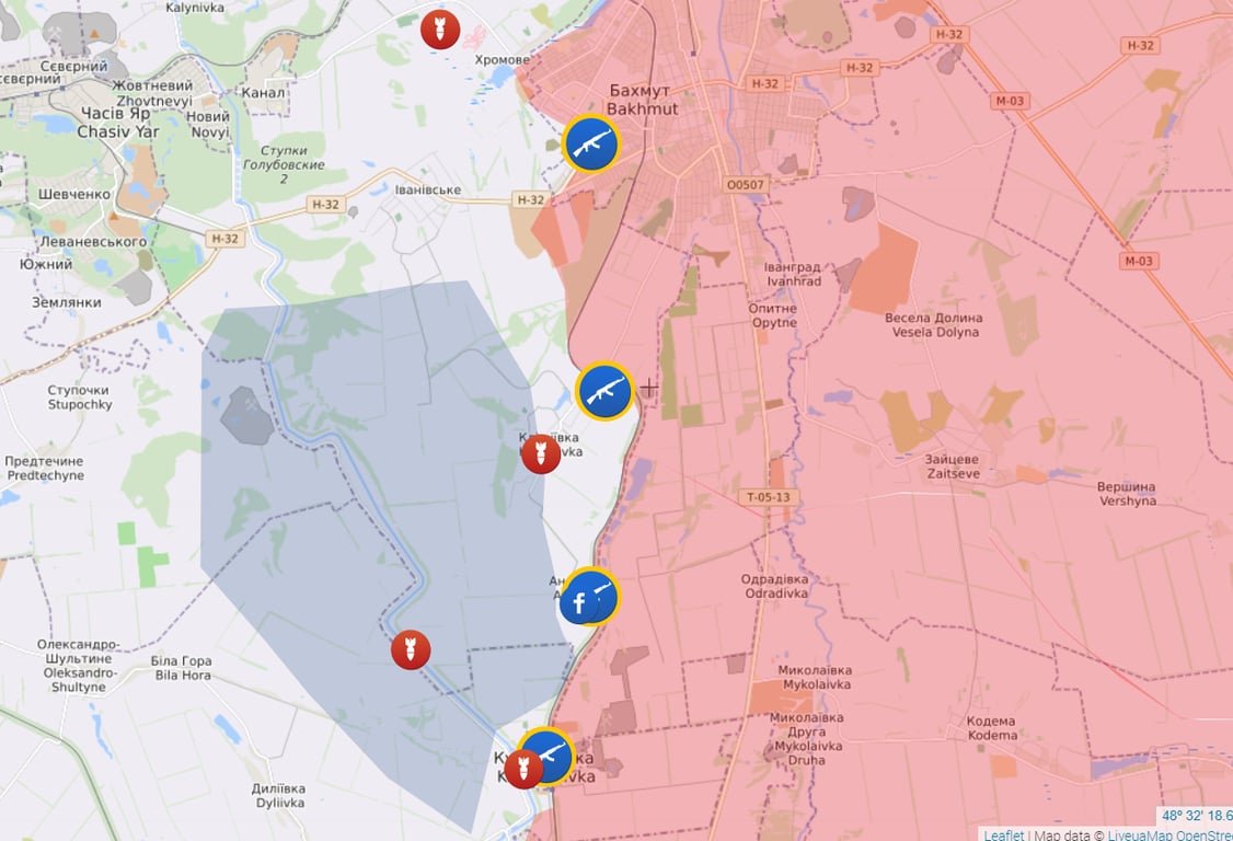 Карта бойових дій від Liveuamap