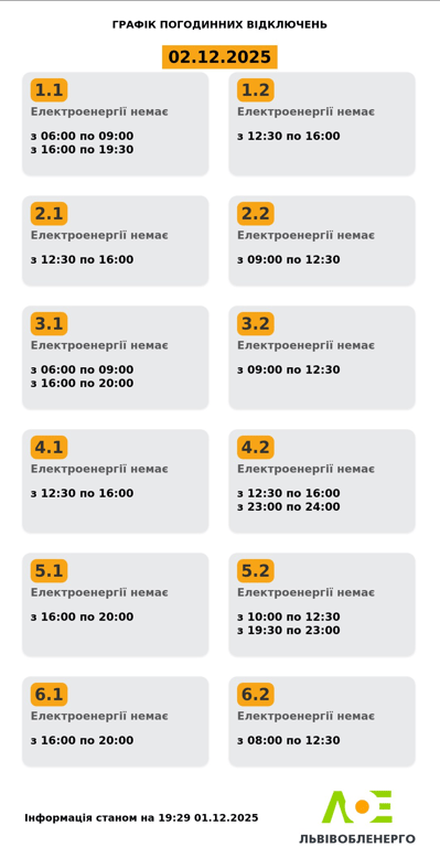 Во Львове будут выключать свет — графики отключений на завтра - фото 1