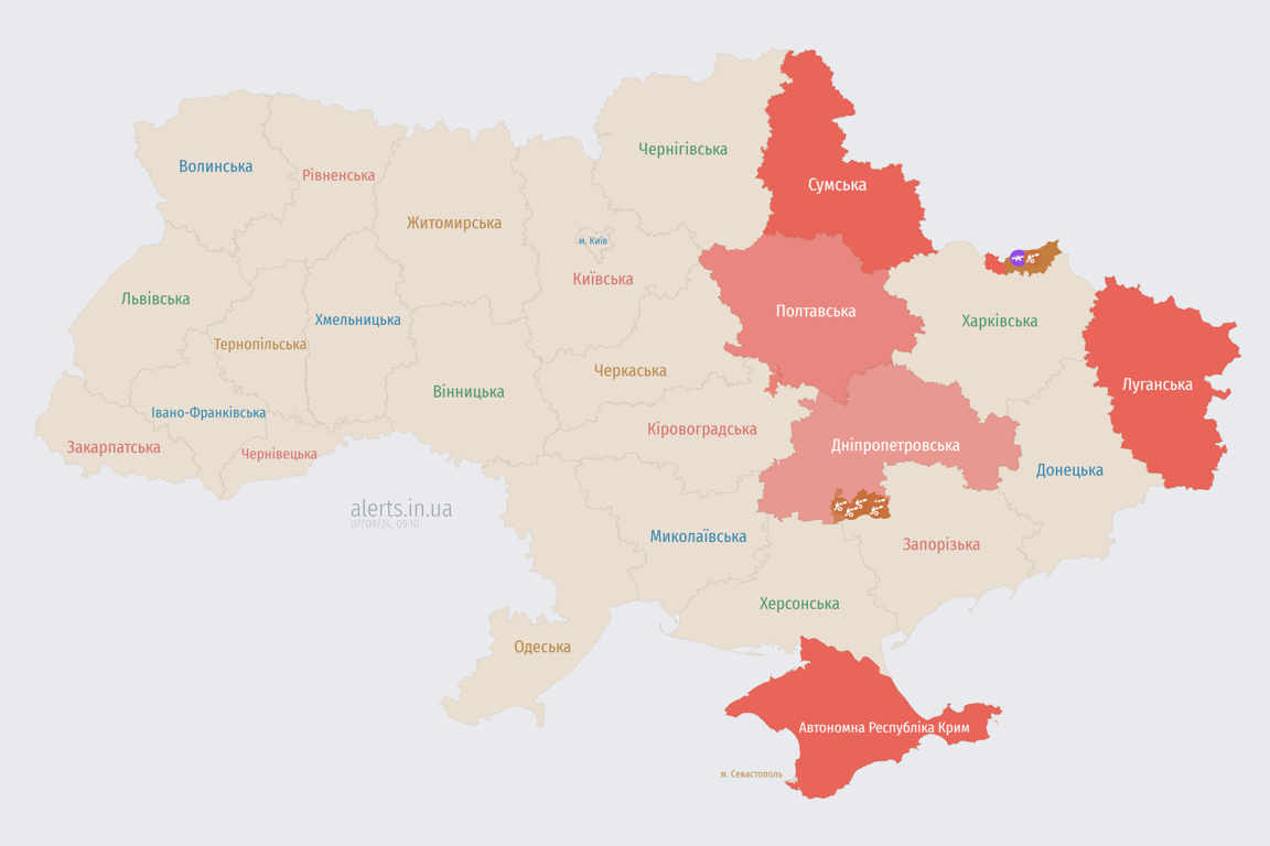 Карта повітряних тривог