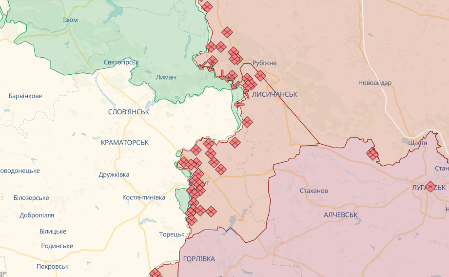 Карта боевых действий на 18 сентября