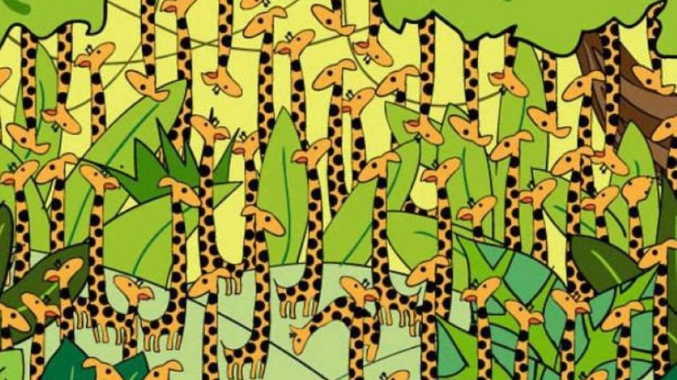 Оптична ілюзія: лише люди з високим IQ помітять змію серед жирафів за 11 секунд