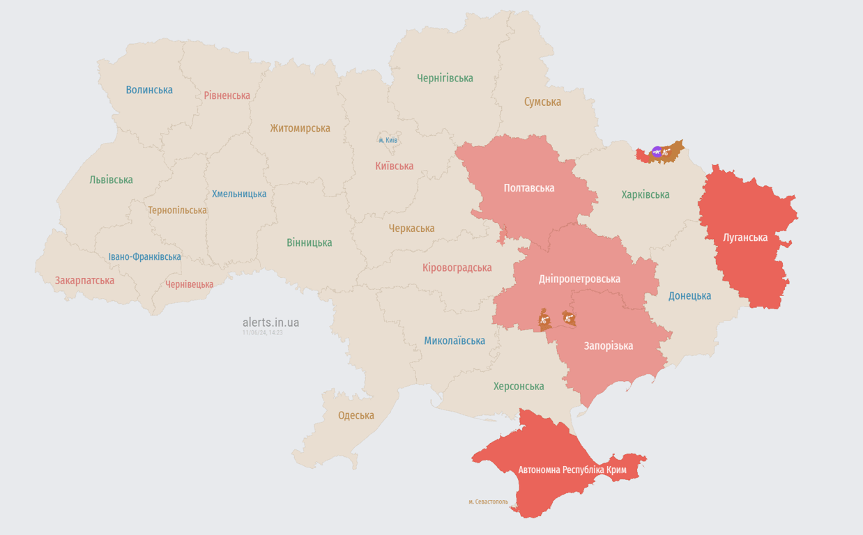 тривога в Україні 11 червня
