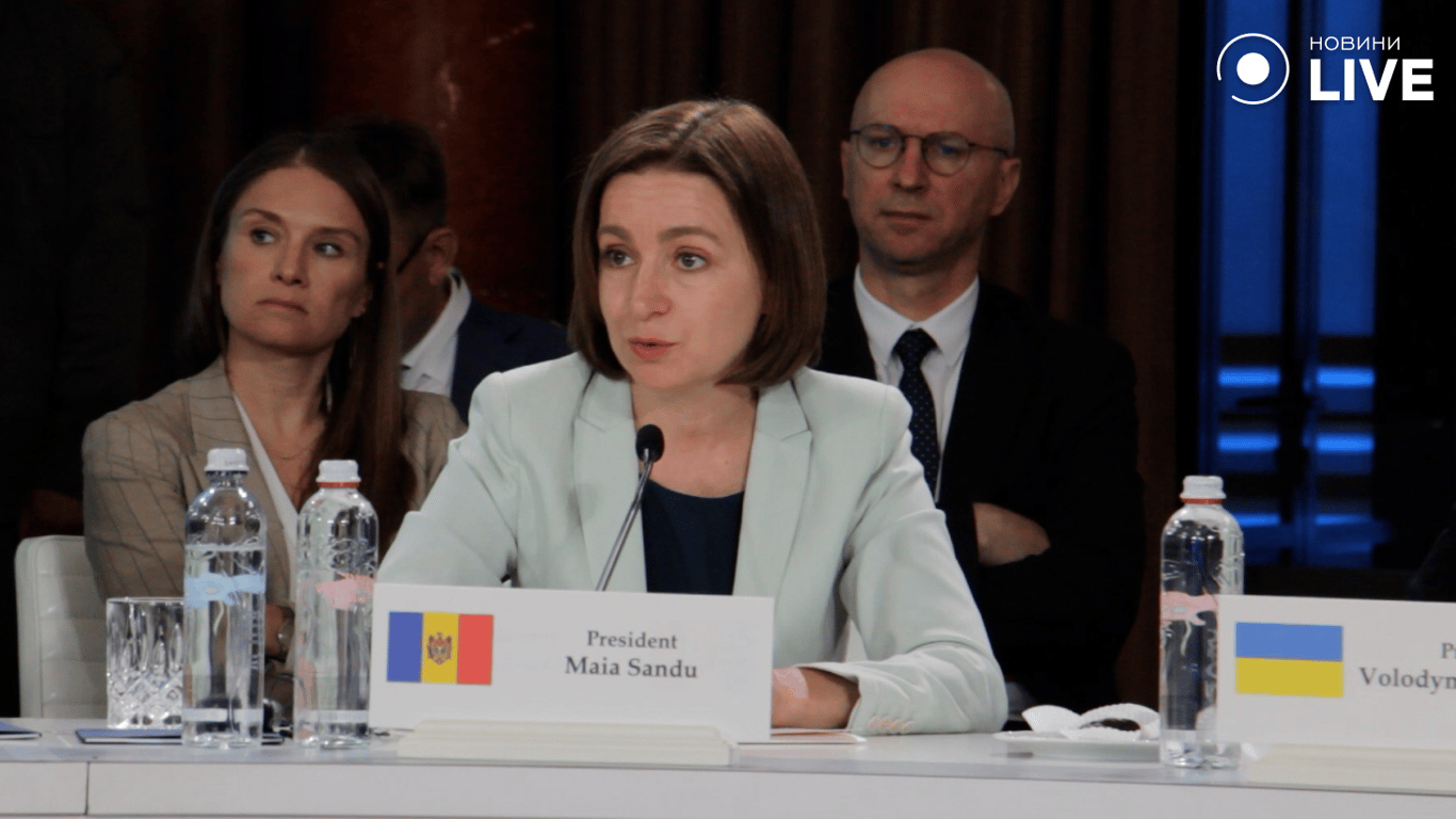 Майа Санду на саміті про допомогу Україні