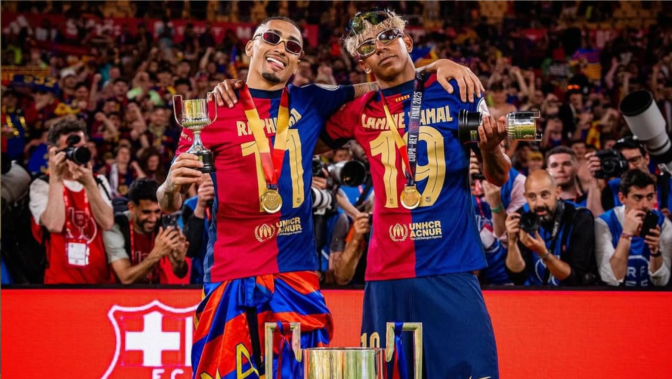 Рафинья и Ламин Ямаль