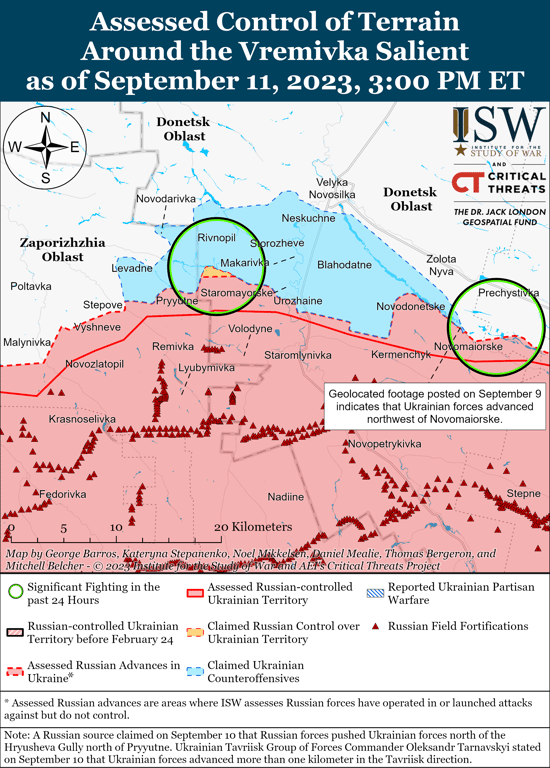 Карта бойових дій на Бердянському напрямку від ISW