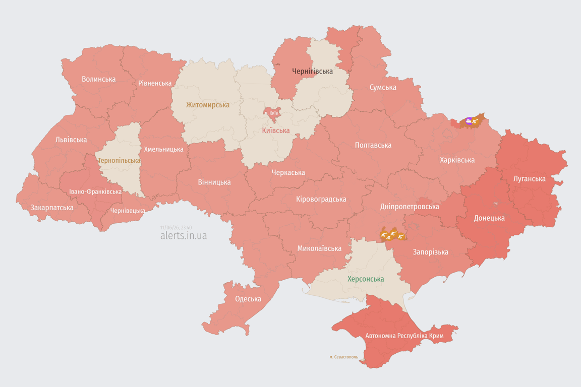 Повітряна тривога в Україні 11 червня через загрозу пусків ракети Орєшнік