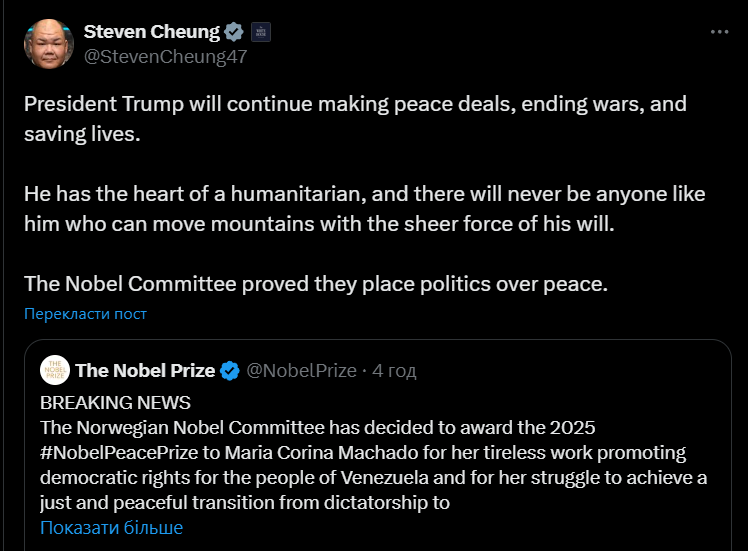 Нобелівська премія миру 2025