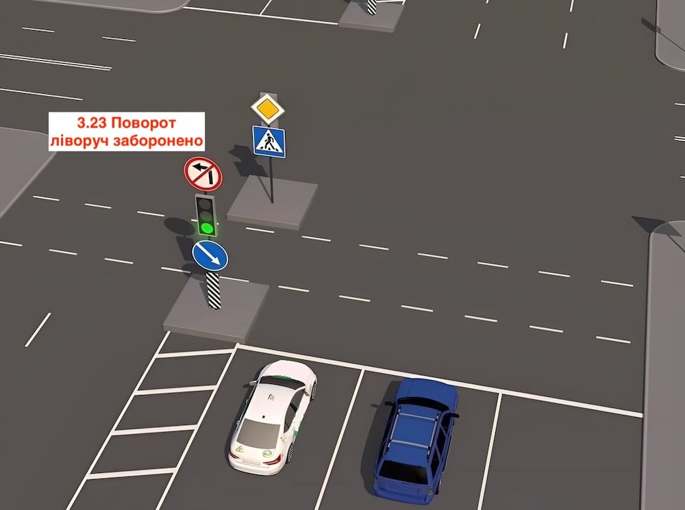 Тест з ПДР: куди може проїхати біле авто?