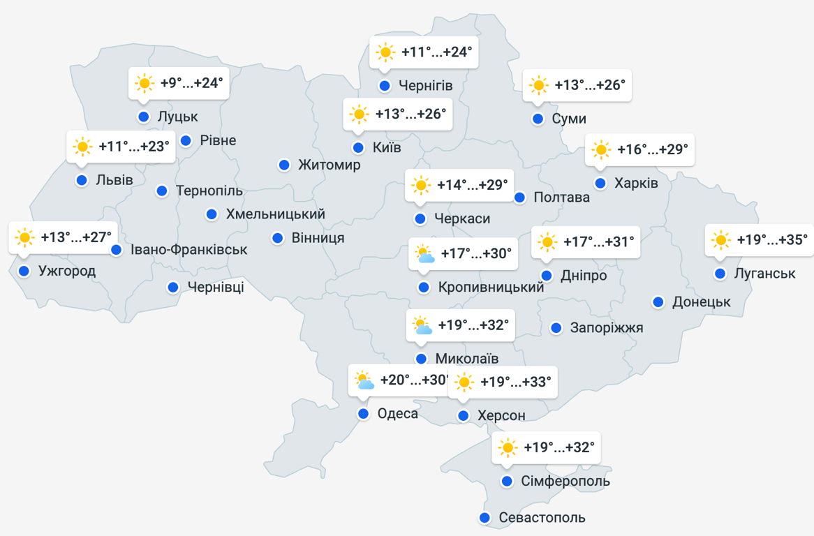 Гідрометцентр: в Україні очікується нова хвиля спеки до +37 °C - фото 2