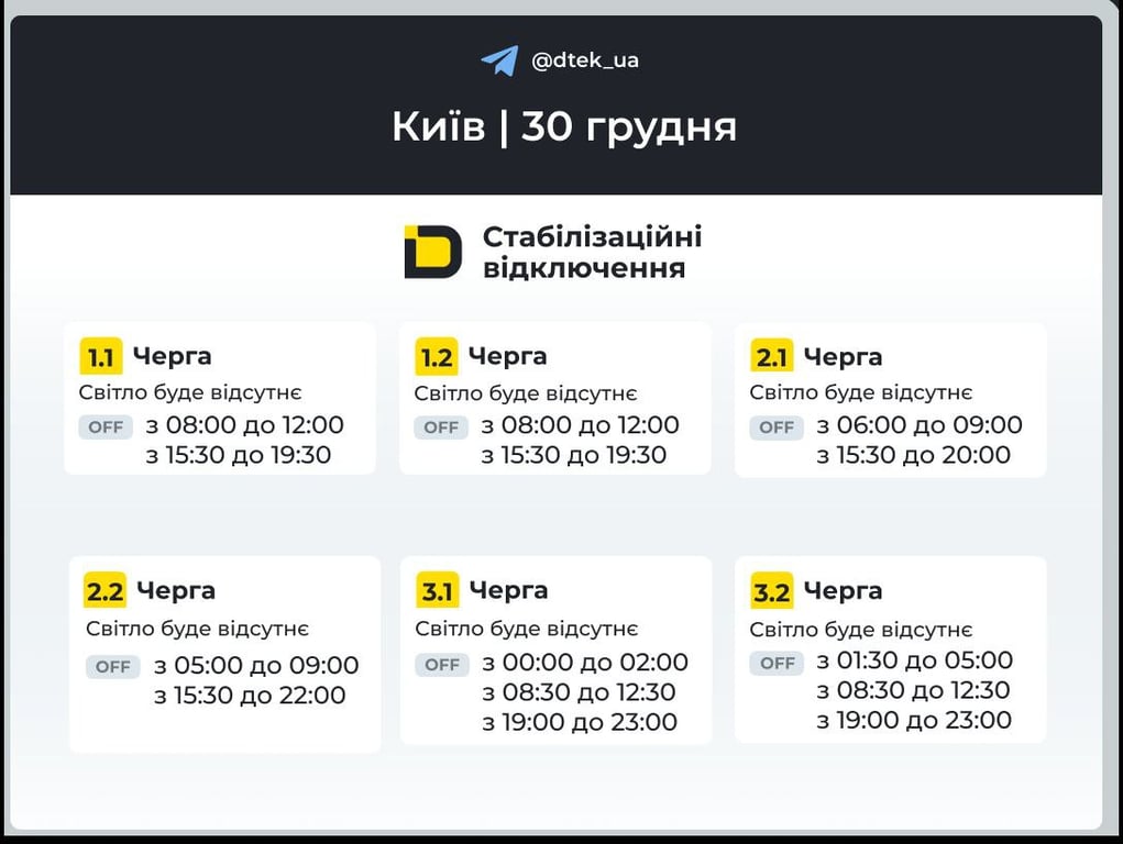 Світло завтра у Києві та Київщині — графіки екстрених відключень - фото 1