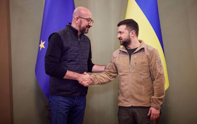 Volodymyr Zelensky and Charles Michel