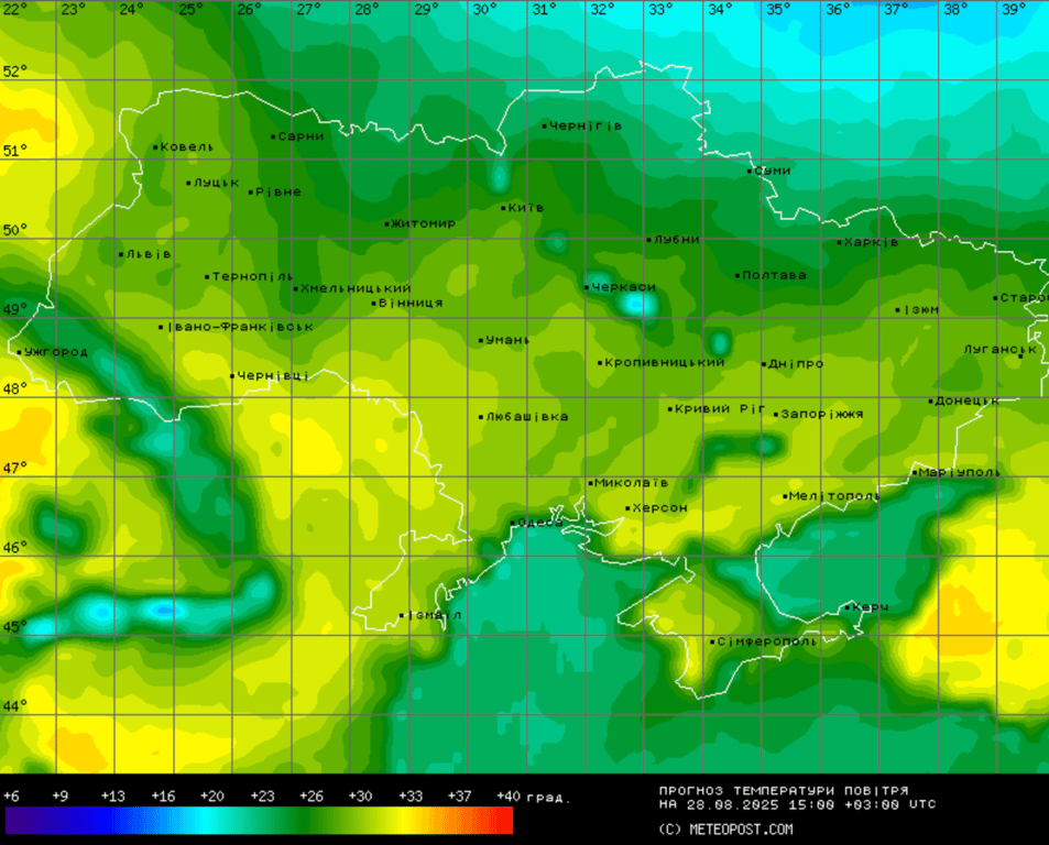 Прогноз погоди в Україні на 28 серпня