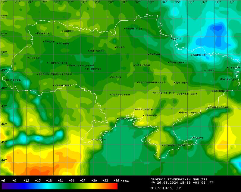 Яка буде погода в Україні 26 червня 2024 року