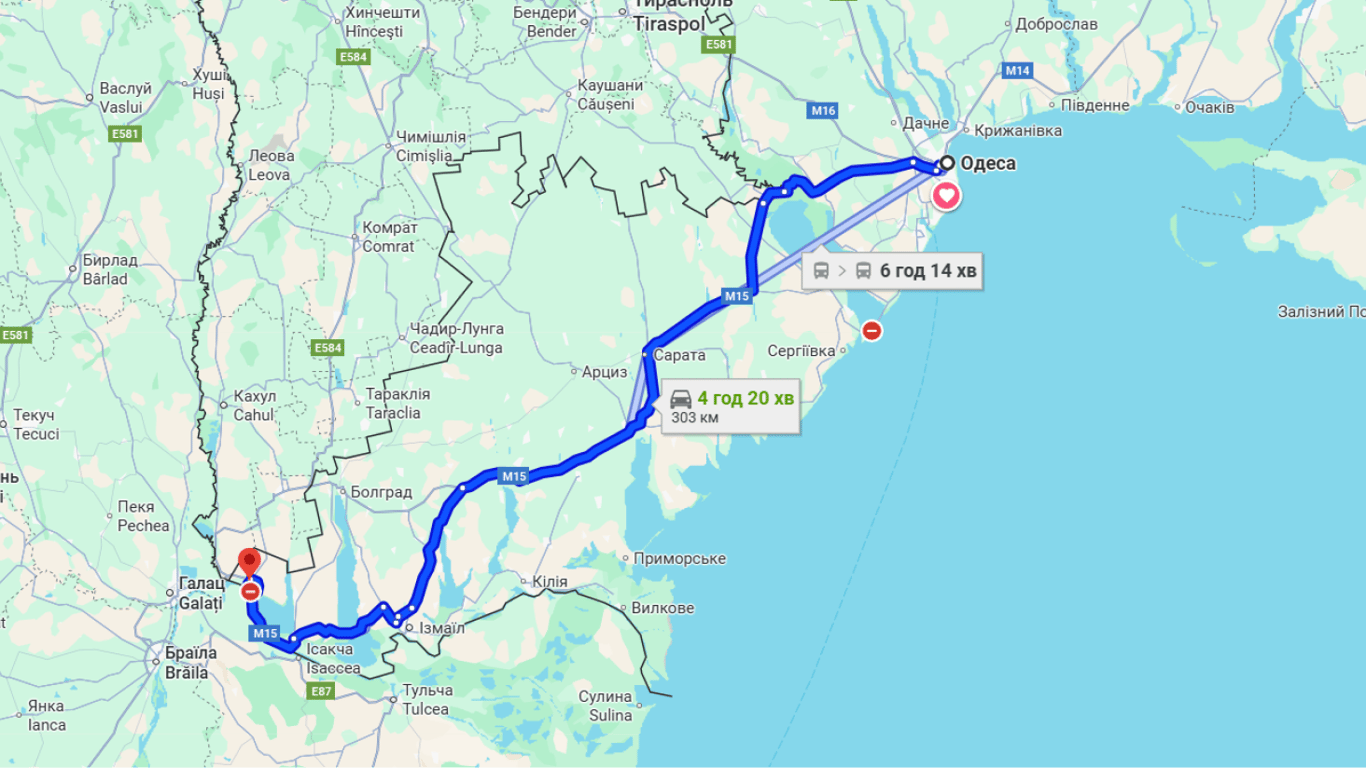 Затори на трасі Одеса-Рені