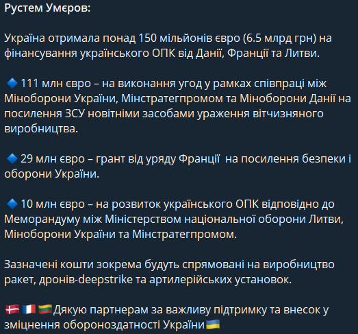 Україна отримала ще 150 мільйонів євро допомоги