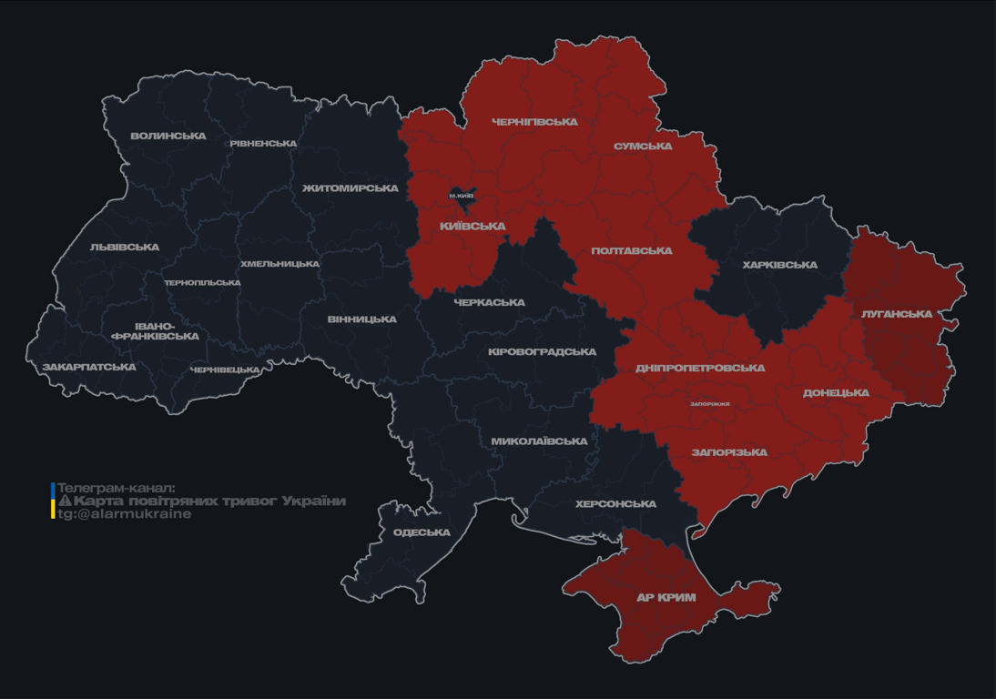 Воздушная тревога вечером 11 мая 2025 года