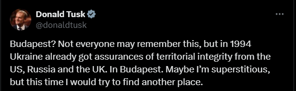 Trump raised Budapest talks — Tusk recalled past memorandum — photo 1