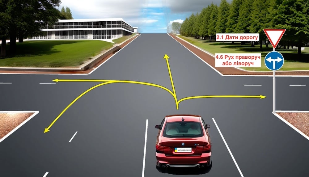 Тест з ПДР: в якому напрямку дозволений рух?
