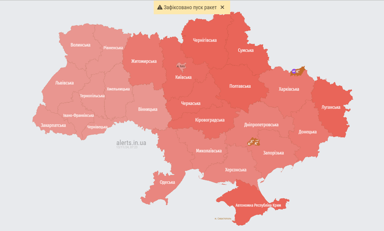 Карта повітряних тривог