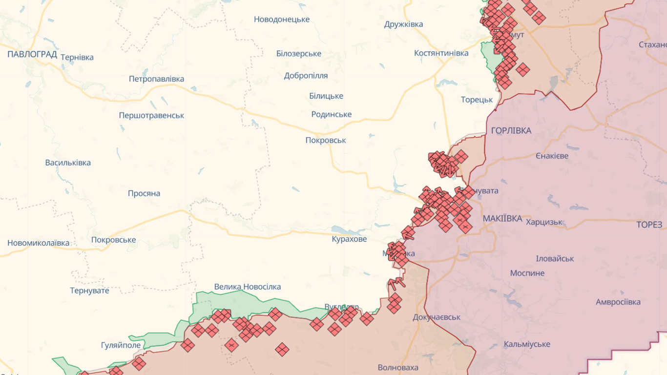 Карта бойових дій в Україні онлайн сьогодні, 1. 01. 2024 — DeepState, Liveuamap, ISW