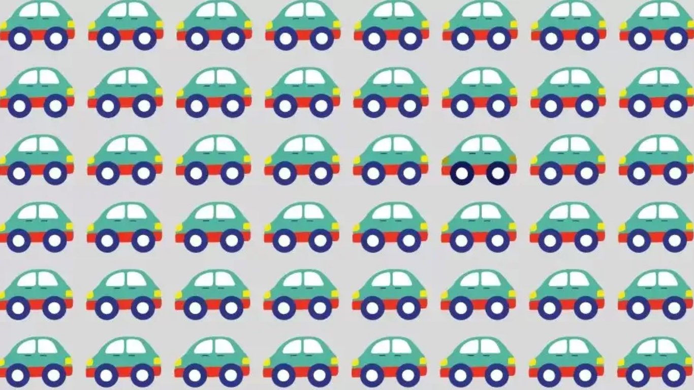 Оптическая иллюзия: только одно авто из 48 нарушает правило, найти его очень тяжело