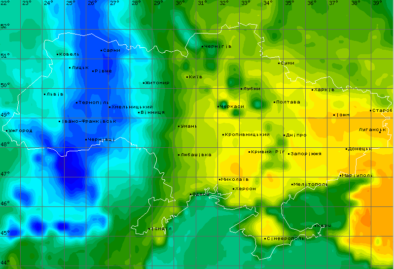 Температурна карта на 4 липня. Фото:meteopost