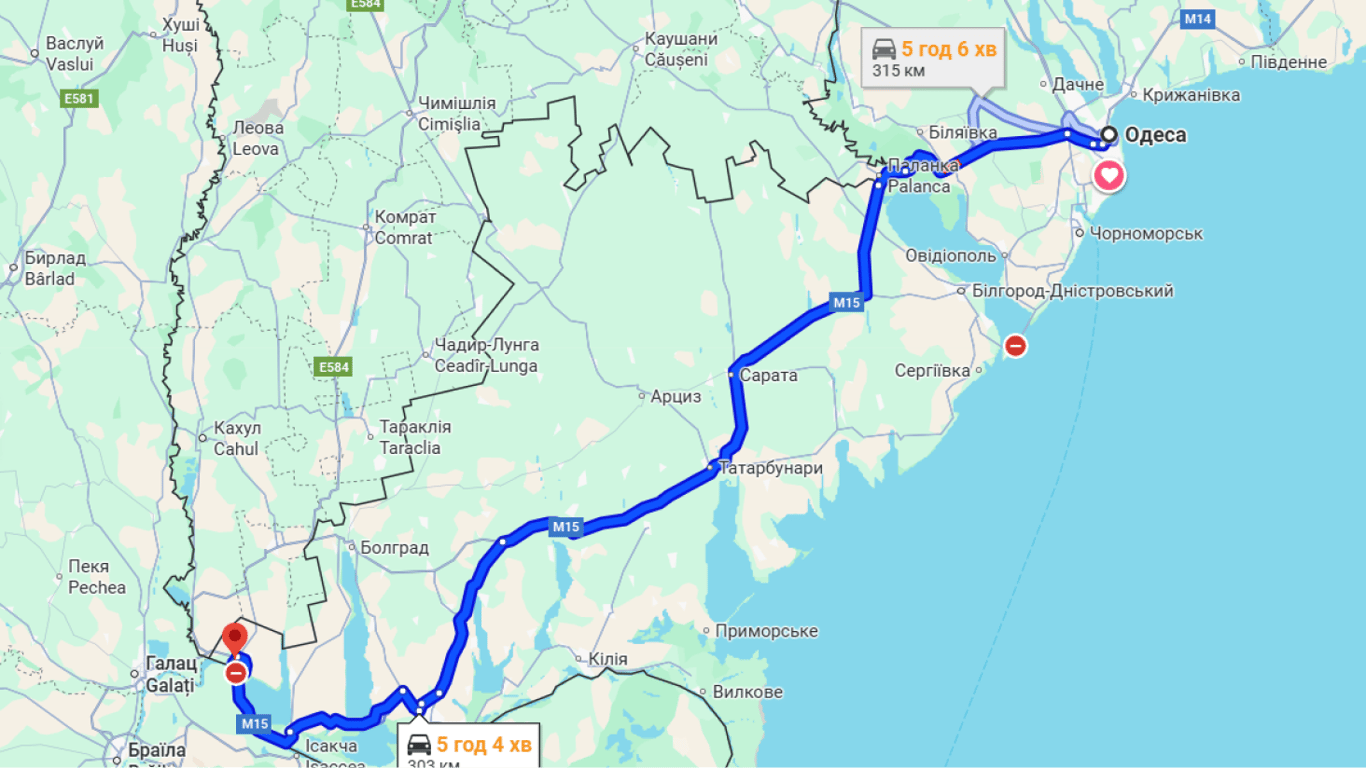 Затори на трасі Одеса Рені