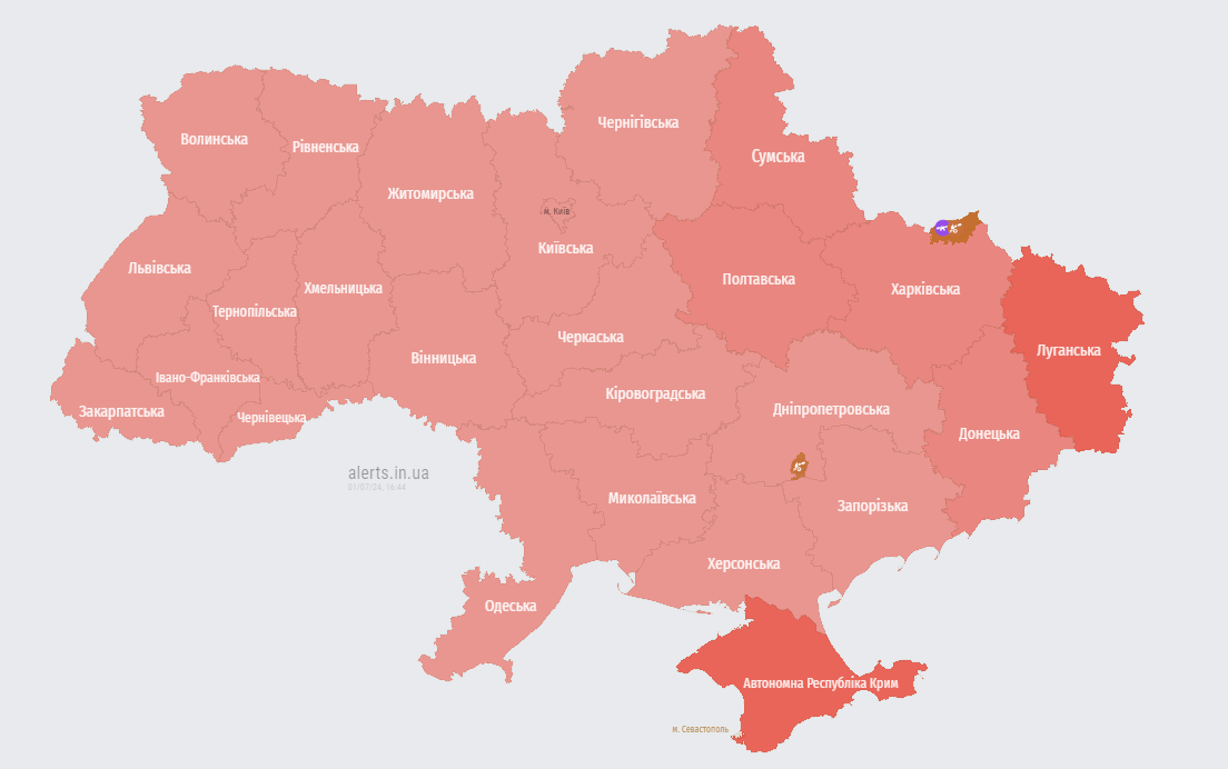 мапа повітряних тривог