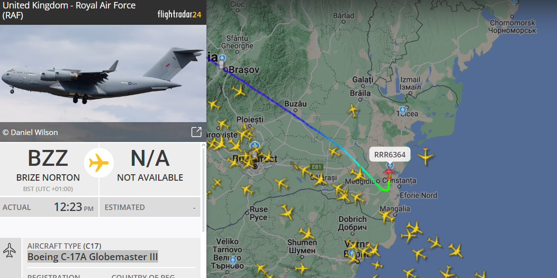 Boeing C-17А Globemaster III возле границ Одесской области