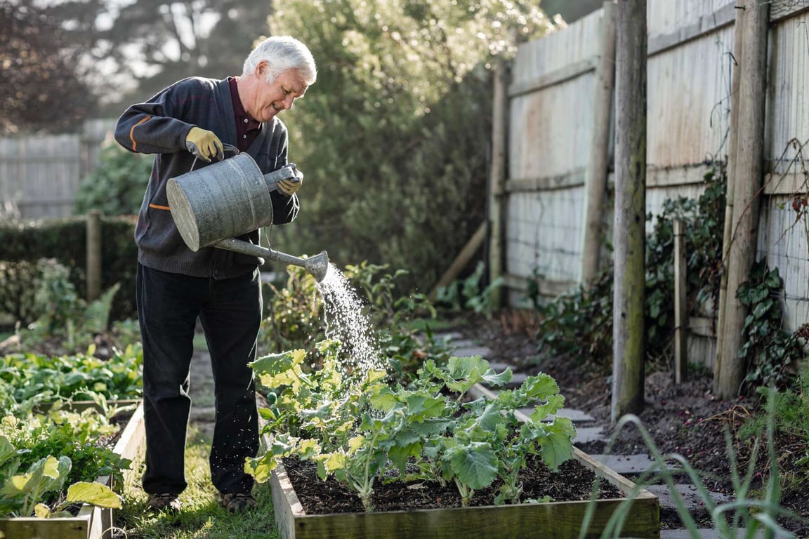 Дачник на огороде