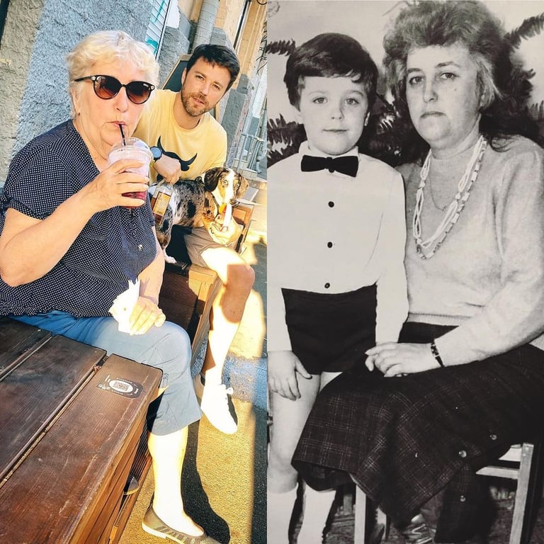 Александр Попов со своей мамой