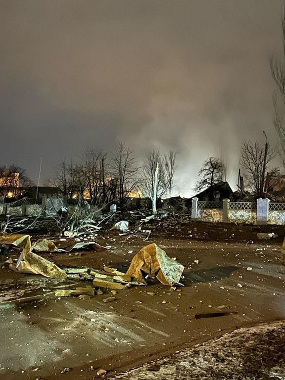 Разрушение в Краматорске в результате обстрела