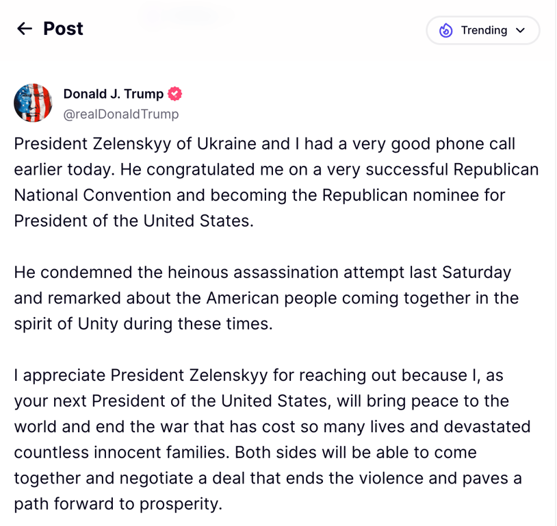 Розмова Зеленського і Трампа